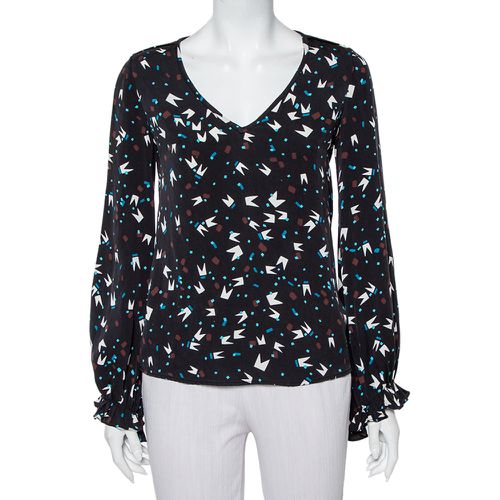 Diane Von Furstenberg Black printed Silk Oversized Dickinson Top XS - Diane Von Furstenberg - Modalova