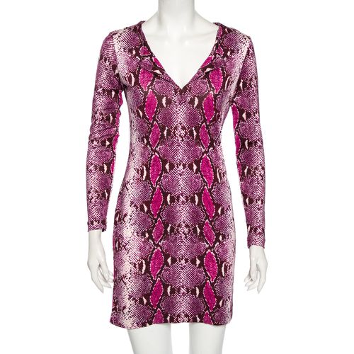 Diane von Furstenberg Purple Animal Print Silk Reina Long Sleeve Dress S - Diane Von Furstenberg - Modalova