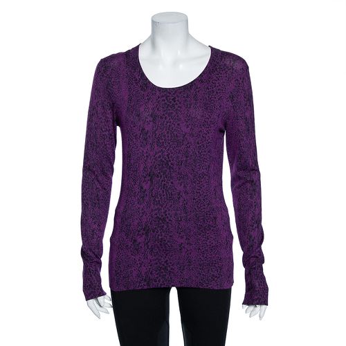 Diane Von Furstenberg Purple Animal Print Knit Neva Top S - Diane Von Furstenberg - Modalova