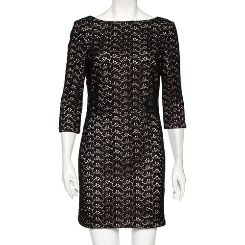 Diane von Furstenberg Black Floral Pattern Cutout Lace Dress M - Diane Von Furstenberg - Modalova