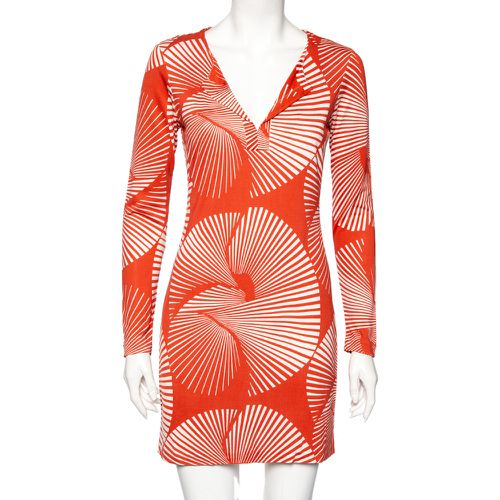 Dull Printed Silk Reina Long Sleeve Dress S - Diane Von Furstenberg - Modalova