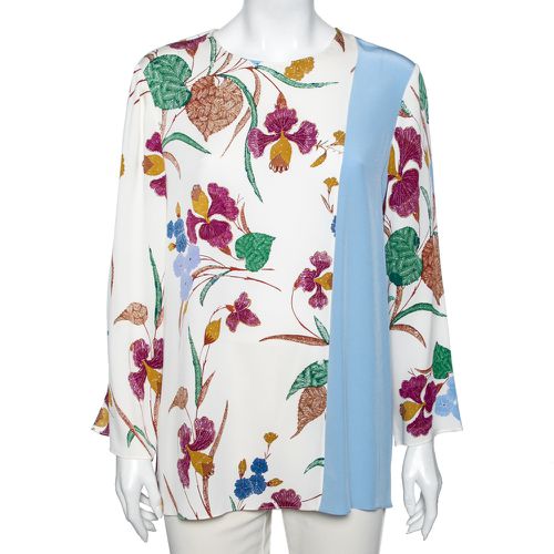 Diane von Furstenberg Multicolor Floral Printed Long Sleeves Top L - Diane Von Furstenberg - Modalova