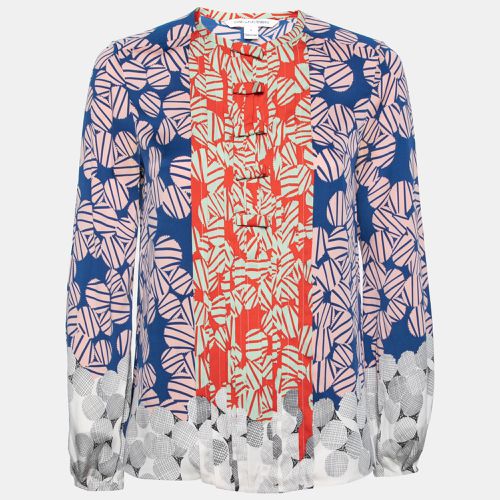 Diane Von Furstenberg Multicolor Printed Silk Snap Front Closure Blouse S - Diane Von Furstenberg - Modalova