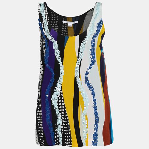 Diane Von Furstenberg Multicolor Sequin Embellished Silk Jackie Top S - Diane Von Furstenberg - Modalova