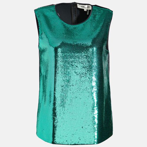 Diane von Furstenberg Green Sequined Tank Top P - Diane Von Furstenberg - Modalova