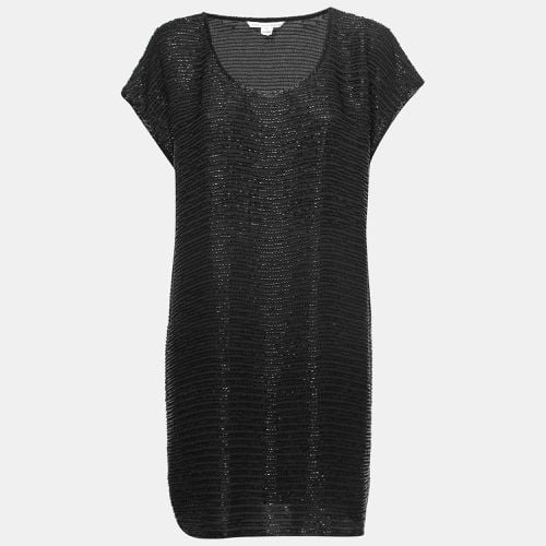 Diane Von Furstenberg Black New Sol Two Bugle Bead Embellished Mini Dress M - Diane Von Furstenberg - Modalova