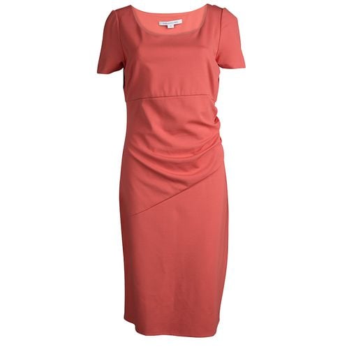 Coral Stretch-Cady Gathered Bevina Dress L - Diane Von Furstenberg - Modalova