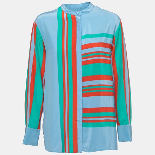 Diane Von Furstenberg Blue Striped Silk Round Neck Shirt S - Diane Von Furstenberg - Modalova