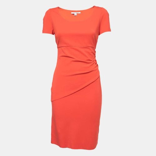 Diane Von Furstenberg Orange Knit Ruched Midi Dress S - Diane Von Furstenberg - Modalova