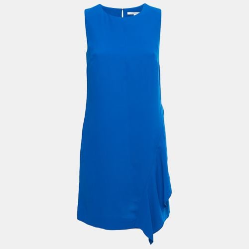 Diane Von Furstenberg Blue Crepe Ruffle Detailed Sleeveless Midi Dress S - Diane Von Furstenberg - Modalova