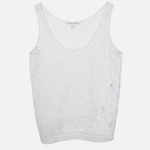 Diane von Furstenberg White Lace Tank Top L - Diane Von Furstenberg - Modalova