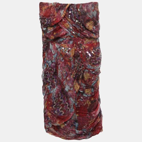 Diane Von Furstenberg Red Printed Silk Embellished Garvin Strapless Mini Dress S - Diane Von Furstenberg - Modalova