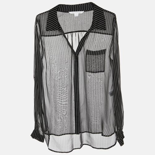 Striped Silk Sheer Shirt L - Diane Von Furstenberg - Modalova