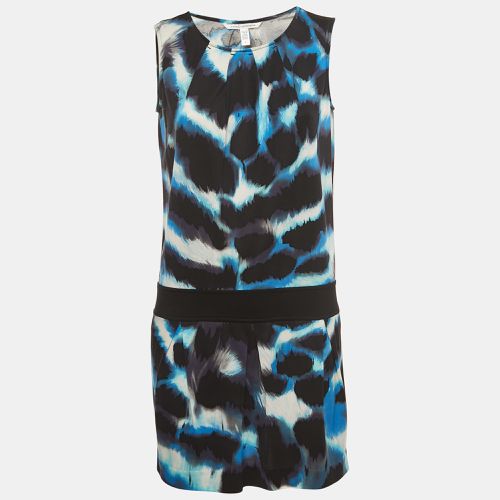 Diane Von Furstenberg Blue Print Silk Knit Sleeveless Mini Dress S - Diane Von Furstenberg - Modalova