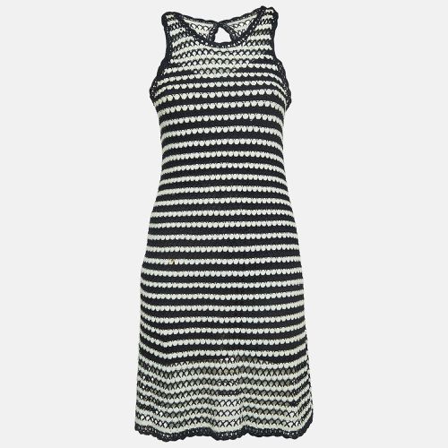 Diane Von Furstenberg Navy Blue/White Crochet Knit Sleeveless Short Dress S - Diane Von Furstenberg - Modalova