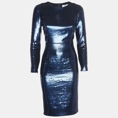 Diane Von Furstenberg Blue Sequined Midi Dress S - Diane Von Furstenberg - Modalova