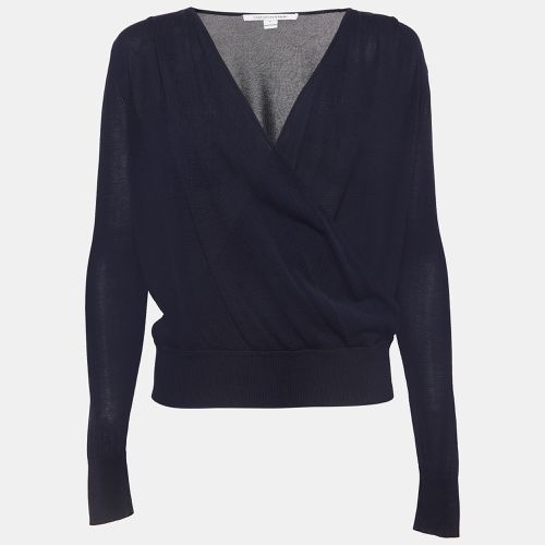 Diane Von Furstenberg Navy Blue Knit Wrap Style Top XS - Diane Von Furstenberg - Modalova