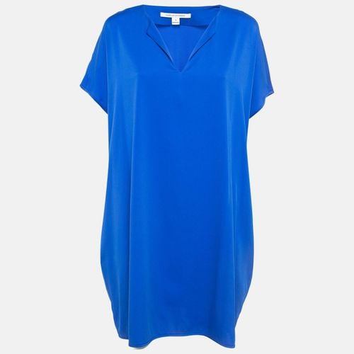 Diane Von Furstenberg Blue Stretch Satin Shift Dress M - Diane Von Furstenberg - Modalova