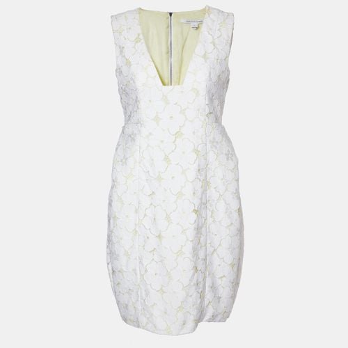 Diane Von Furstenberg White Clydeena Flower Lace Mini Dress S - Diane Von Furstenberg - Modalova