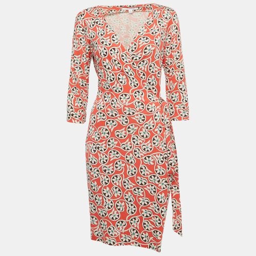 Diane Von Furstenberg Pink Printed Jersey Julian Wrap Dress L - Diane Von Furstenberg - Modalova