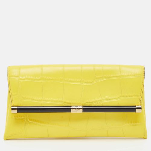 Diane Von Furstenberg Yellow Croc Embossed Leather 440 EVLP Clutch - Diane Von Furstenberg - Modalova