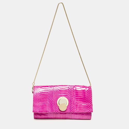 Diane Von Furstenberg Pink Python Flap Chain Clutch - Diane Von Furstenberg - Modalova