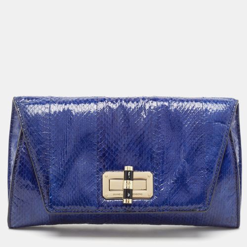 Diane von Furstenberg Blue Watersnake Leather 440 Gallery Uptown Clutch - Diane Von Furstenberg - Modalova