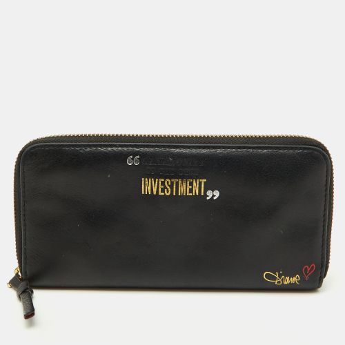 Diane Von Furstenberg Black Leather Zip Around Wallet - Diane Von Furstenberg - Modalova