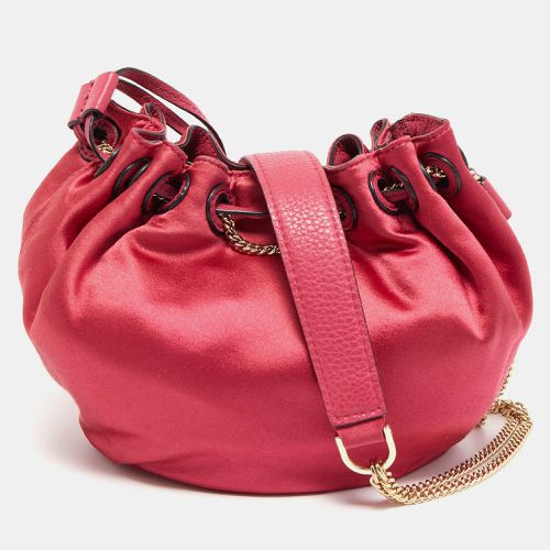 Diane Von Furstenberg Magenta Satin Mini Love Power Drawstring Bucket Bag - Diane Von Furstenberg - Modalova