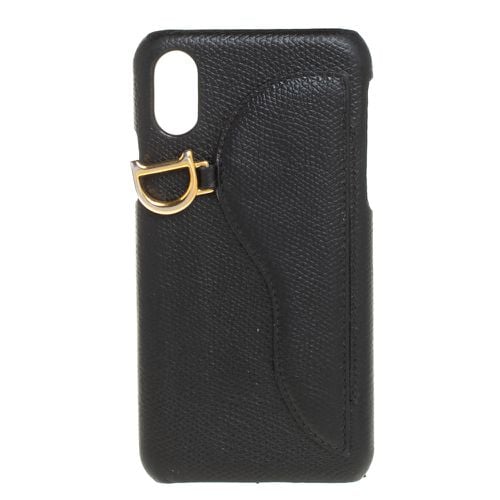 Dior Black Leather Saddle iPhone X Case - Dior - Modalova