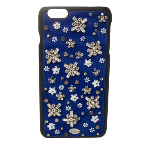 Dior Blue Fabric Stardust Crystal Embellished iPhone 6 Plus Case - Dior - Modalova