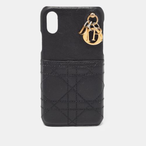 Dior Black Cannage Leather Lady Dior iPhone X Case - Dior - Modalova