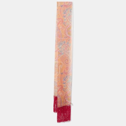 Dior Pink Paisley Print Silk Fringed Stole - Dior - Modalova