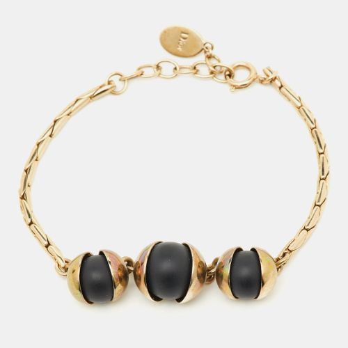 Dior Tribale Black Beads Gold Tone Bracelet - Dior - Modalova