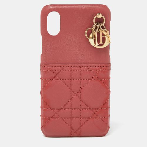 Dior Old Rose Cannage Leather Lady Dior iPhone X/XS Case - Dior - Modalova