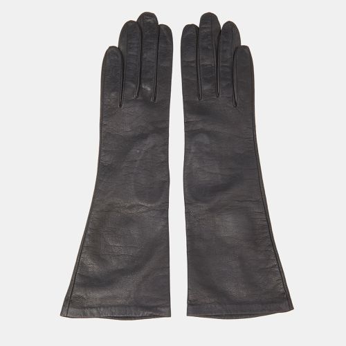 Christian Dior Vintage Chevreau Black Leather Gloves Size 6 - Dior - Modalova