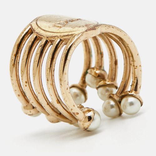 Dior Diorific Faux Pearl Open Cuff Ring M - Dior - Modalova