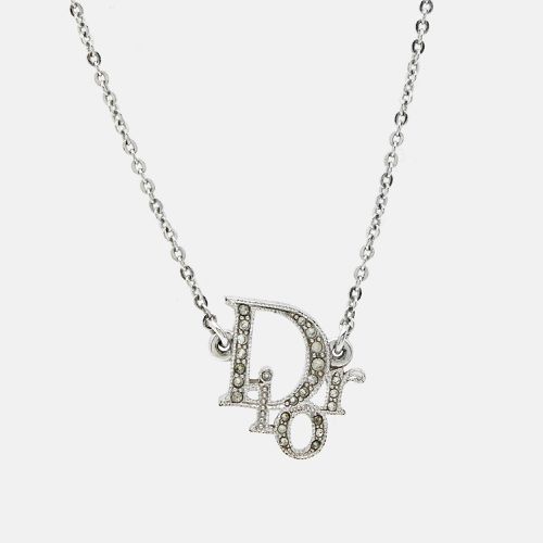 Dior Oblique Crystal Silver Tone Necklace - Dior - Modalova