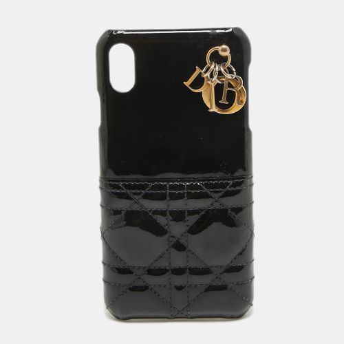 Dior Black Cannage Patent Leather iPhone XS Max Cover - Dior - Modalova