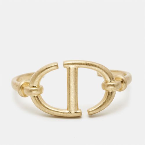 Dior CD Navy Logo Gold Tone Cuff Bracelet - Dior - Modalova