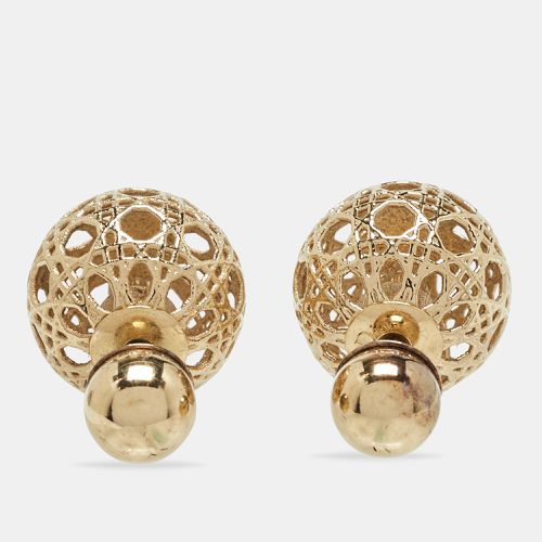 Dior Mise En Dior Tribales Cannage Gold Tone Stud Earrings - Dior - Modalova