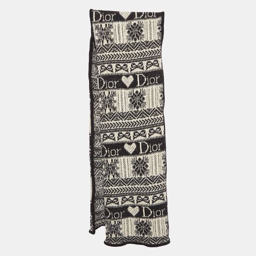 Dior Monochrome Patterned Knit Wool Scarf - Dior - Modalova