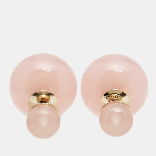 Dior Tribales Pink Resin Gold Tone Stud Earrings - Dior - Modalova