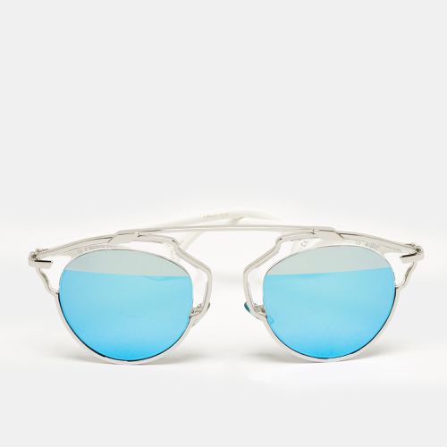 Dior White/Blue Mirrored DiorSoReal Round Sunglasses - Dior - Modalova