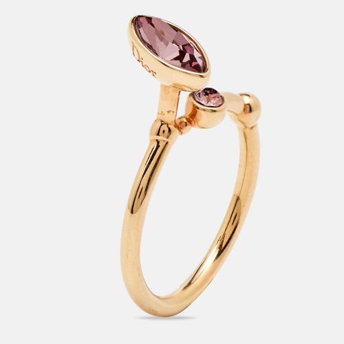 Dior Pink Crystal Gold Tone Ring Size EU 50 - Dior - Modalova