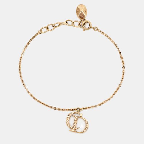 Dior CD Crystal Charm Gold Tone Bracelet - Dior - Modalova