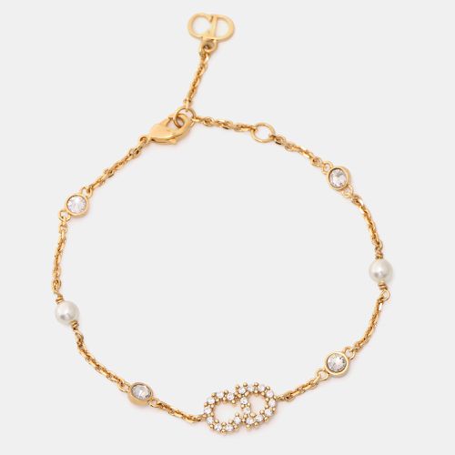 Dior Claire De Lune Crystals Faux Pearls Gold Tone Bracelet - Dior - Modalova