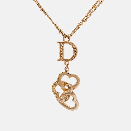 Dior Crystal Heart Gold Tone Pendant Necklace - Dior - Modalova