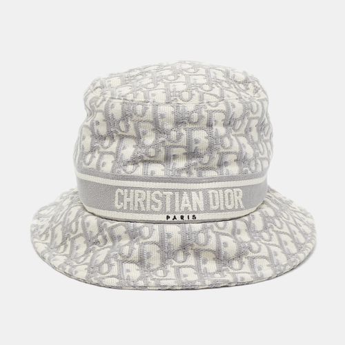 Christian Dior Grey Oblique Jacquard Bucket Hat - Dior - Modalova