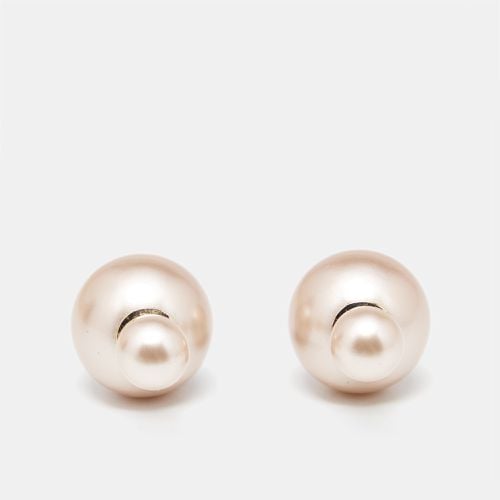 Dior Tribales Faux Pearl Gold Tone Stud Earrings - Dior - Modalova